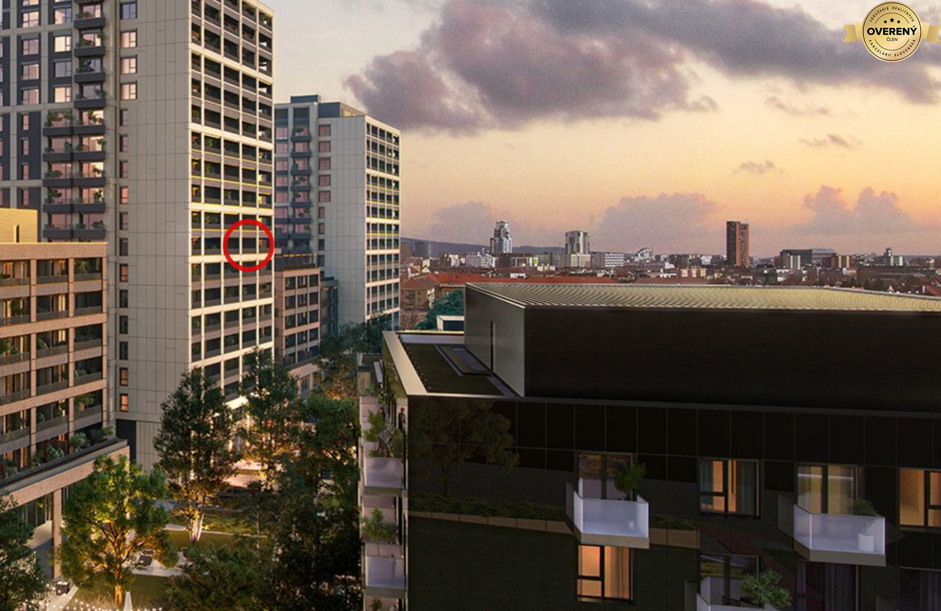 NUERA︱DOWNTOWN YARDS - 2i byt do vnútrobloku, 52m² + 9m² lodžia, 8np. 