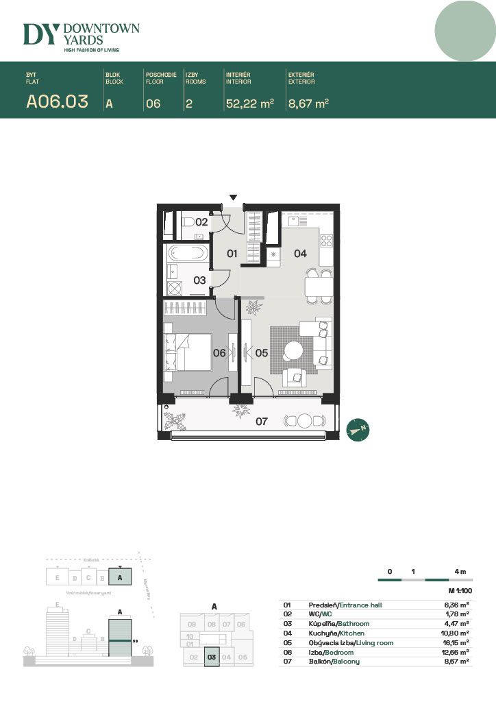 NUERA︱DOWNTOWN YARDS - 2i byt do vnútrobloku, blok A